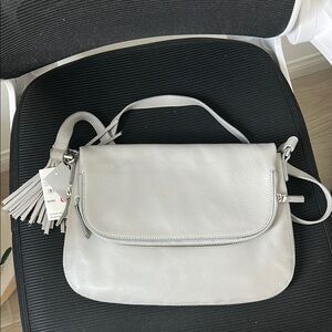 Nordstrom Elegant Gray Leather Handbag